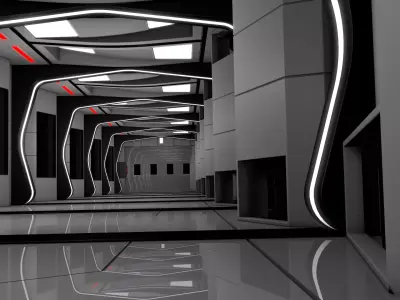 Sci Fi Corridor Futuristic 3D model shop