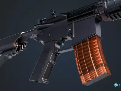 M4A4 CS2 Rifle Low-poly 3D model