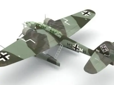 seaplane toy plane with propellers 3D model