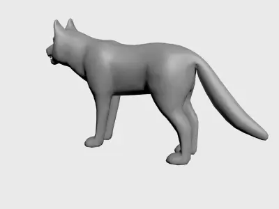 Wolf-wild animals Low-poly 3D model