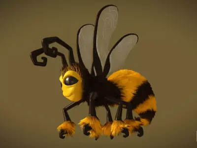 Cartoon Bee - Rigged 3D model