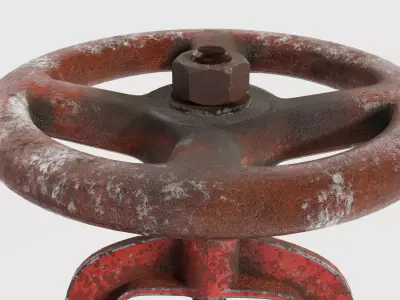 Gate Valve - dirty and rust 3D model