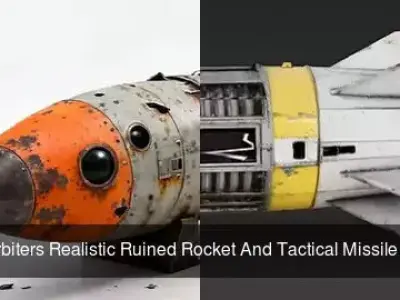 Scrapped Orbiters Realistic Ruined Rocket And Tactical Missile C 3D Model Pack