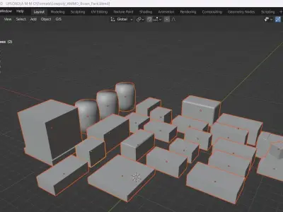 Ammo Box Pack Low-poly 3D model