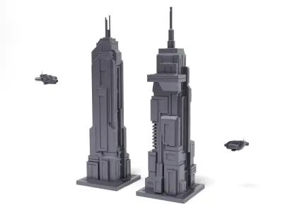 SCI-FI Buildings 3D print model
