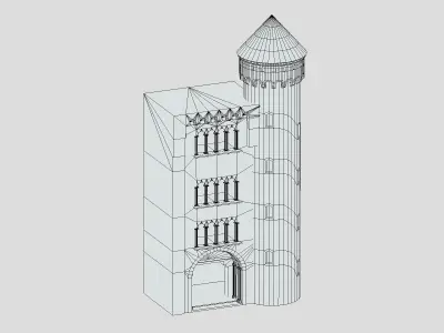 Castle Medieval Middle Ages 02 Low Poly PBR Realistic Low-poly 3D model