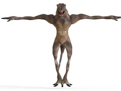 Lizard Man Low-poly 3D model