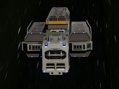 Assassin spaceship Low-poly 3D model