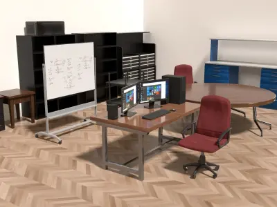 Lowpoly office pack Low-poly 3D model