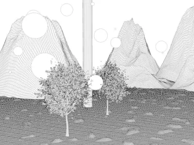 SCI-FI mountains V3 Free low-poly 3D model