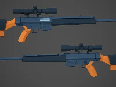 Stylized PSG-1 Sniper Low Poly Mobile Ready Low-poly 3D model