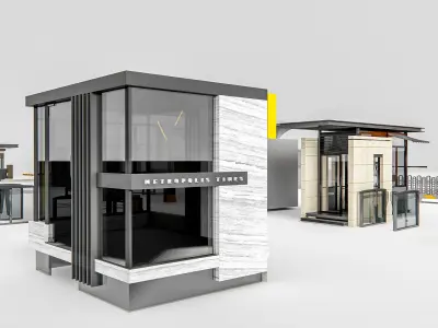 Security guard booth 1 3D model