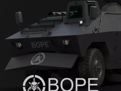 military vehicle urutu armored Low-poly 3D model