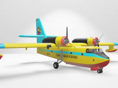 Canada Air CL 215 model fire fighting aircraft 3D model
