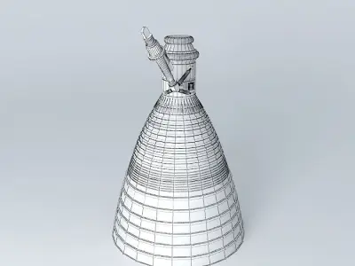 Engine bottle with stripe Free 3D model