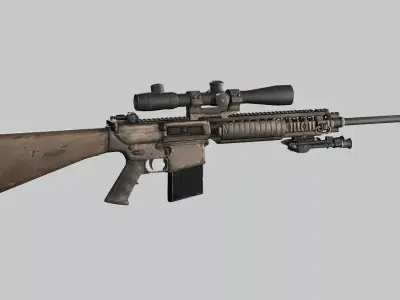 Sniper Denel 7NTW-20 Low-Poly 3D Model Low-poly 3D model