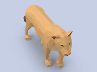Lioness Walking 3D model