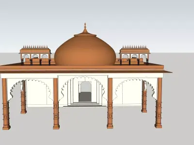 indian jodhpuri stone arch 3d modal 3D model