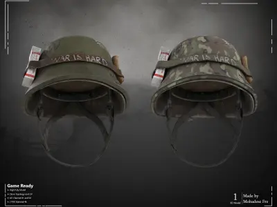 Military Helmet - VOL 01 - Game Ready 3D model