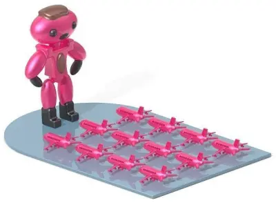 Stylish Robot Aeroplane 3D model