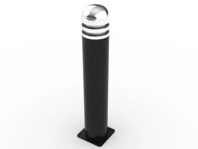 Black Stainless Steel Bollard with Dome Top 3D model