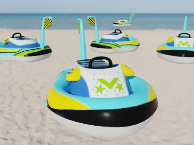 Jet Ski Inflatable Toy Low-poly 3D model