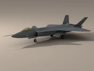 Chengdu fighter J-20 3D model