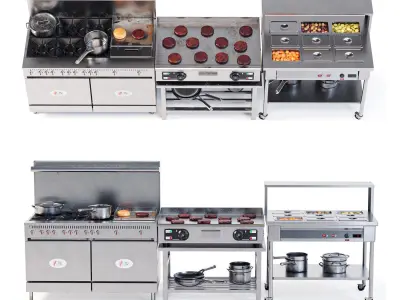 Commercial Kitchen Set 02 3D model