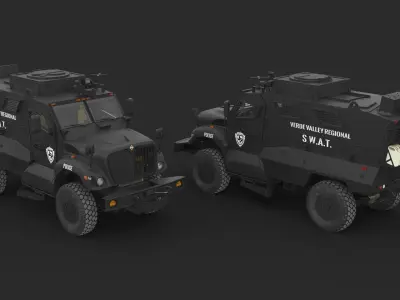 SWAT Vehicle International MaxxPro Black 3D model