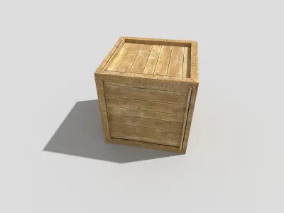 low poly wooden crate Low-poly 3D model 3