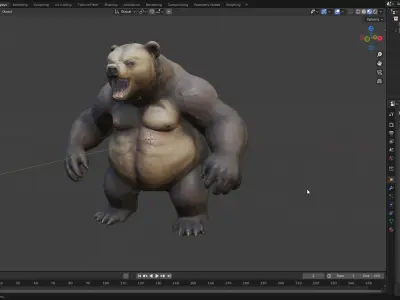 Simple Anthropomorphic Bear Free 3D model
