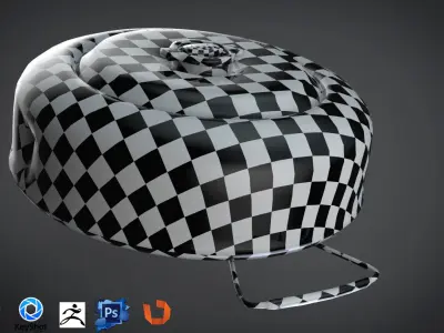 WW1 Realistic land mine Low-Rez with realistic texture 3D model Low-poly 3D model