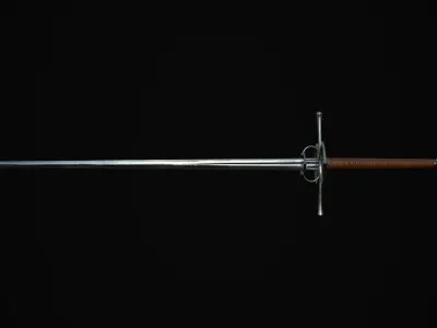 Bastard Sword Low-poly 3D model