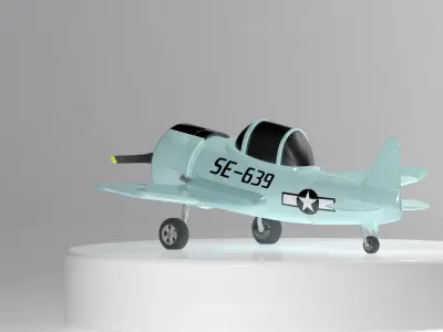 North American T-6 Texan Free low-poly 3D model