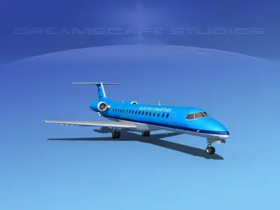 Embraer ERJ-145 Blue Sky Charters 3D model