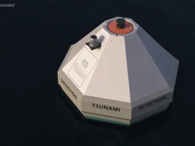 Tsunami Detection Buoy with Sensor Housing 3D model