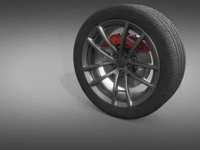 Car wheel 3D model