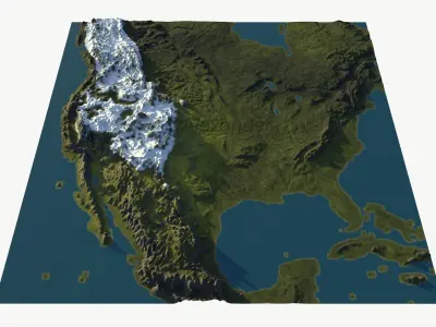 Cartoon Usa stylized landscape PBR map 3D model