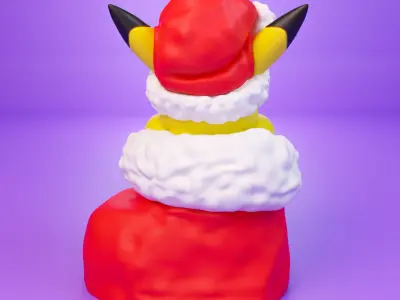 Pikachu in a Christmas Sock - Fanart Free 3D print model
