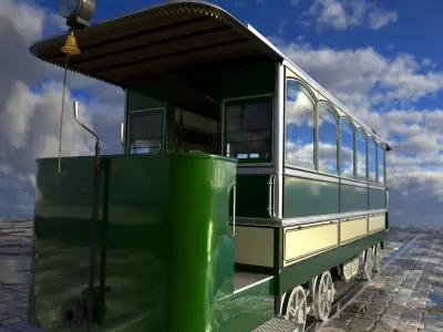 Old tram Siemens and Halske 3D model