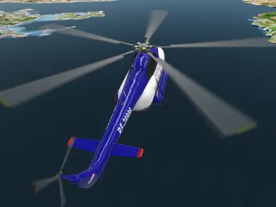 Mi-8AMT Russian Police Animated Low-poly 3D model