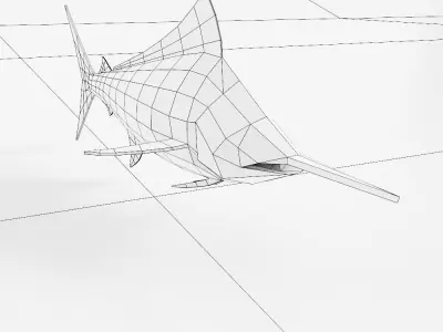 Atlantic blue marlin fish 3d model  Low-poly 3D model