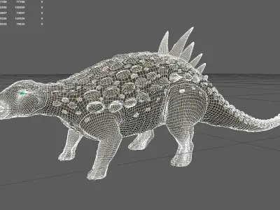 Acantholipan Gonzalezi Dinosaur - Nodosaurus family  Low-poly 3D model
