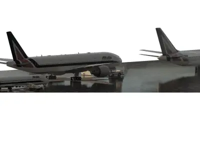 Boeing 777-200 767-300 and MD-82 3D model