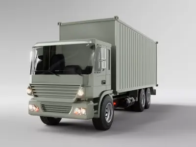 Cargo Container Truck Low-poly 3D model