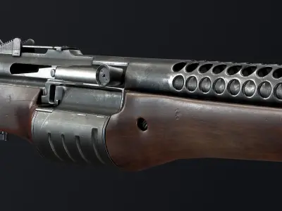 PBR M1941 Johnson Rifle Low-poly 3D model