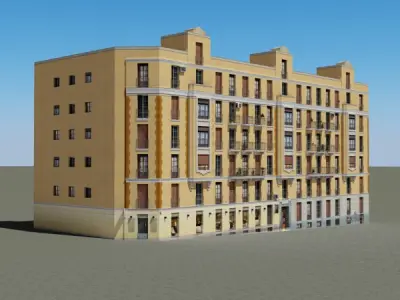 Building apartment - apartment Low-poly 3D model