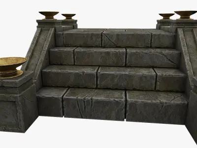 Castle Stairs Low-poly 3D model