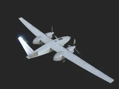 Russian Air Force Altair Altius-U UAV Low-poly 3D model