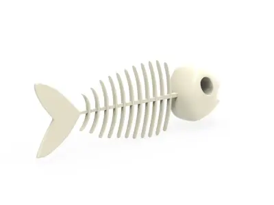 Fish bone v001 3D model